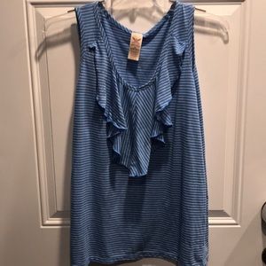 4/$20⭐️ women’s Plus ruffle tank light blue 2X